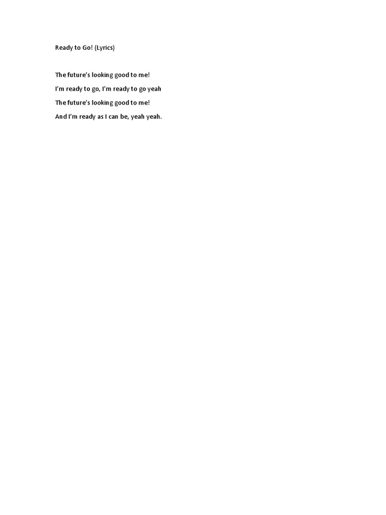 Ready to go song pdf