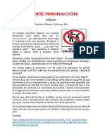 Articulo de Opinion Sobre La Discriminacion Jhat