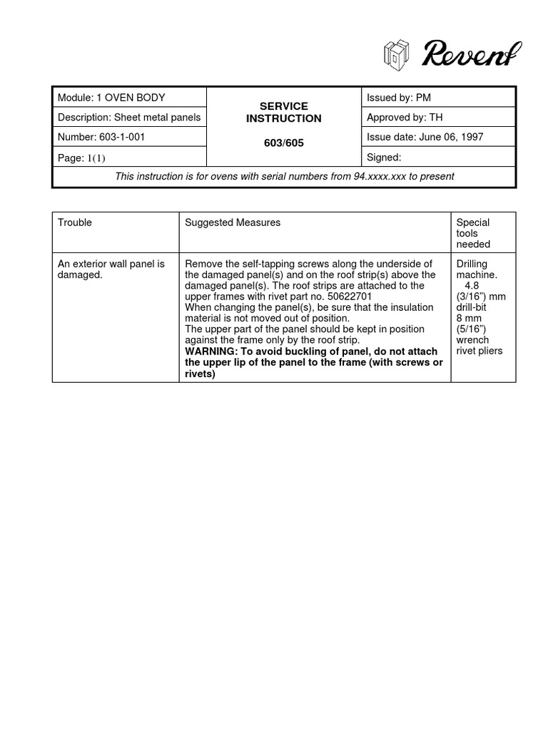 Oven Repair Service Guide | PDF