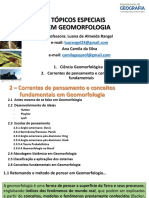 Aula 2018-08-16 - Ciência Geomorfológica e Correntes de Pensamento Em Geomorfologia