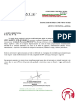 Texcoco, Estado de México A 14 de Febrero Del 2023 Asunto: Constancia Laboral