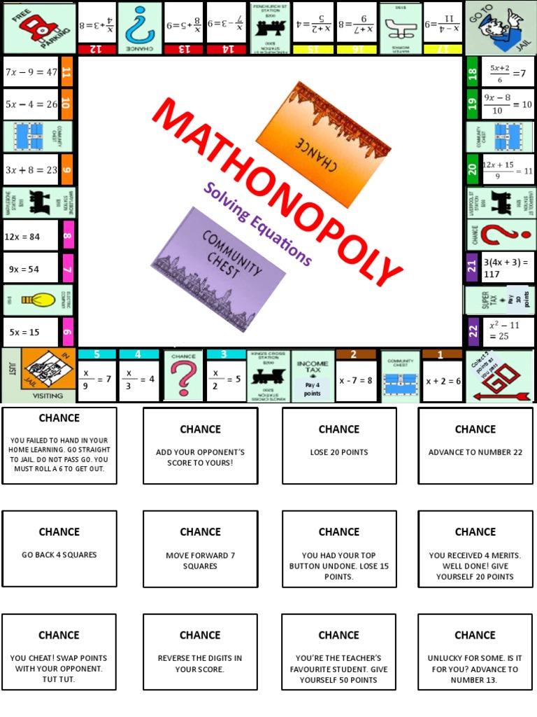 Mathonopoly Game Instructions | PDF
