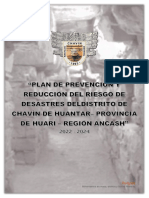 Plan de Prevencion y Reduccion Del Riesgo de Desastres Del Distrito de Chavin de Huantar Provincia de Huari Region Ancash 2022 2024