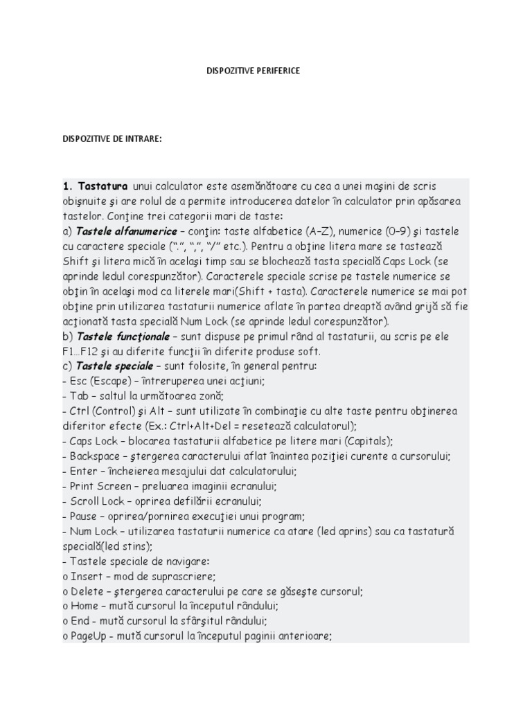 Dispozitive Periferice | PDF