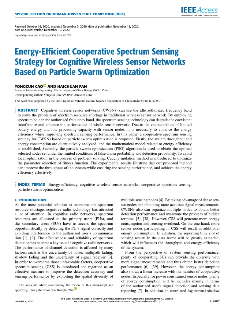 Energy-Efficient Spectrum Sensing Strategy | PDF | Cognitive Radio ...