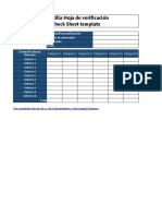 Plantilla Xls Hoja de Verificación