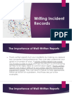 Information Sheet 8.2-4 Writing Incident Records
