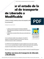 Cambiar El Estado de La Solicitud de Transporte de Liberado A Modificable