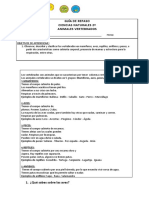 CIENCIAS NATURALES Animales Vertebrados 2do Basico Guia de Repaso