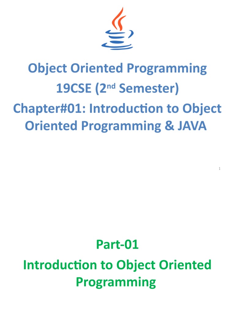 Chapter 01 - Introduction To OOP and Java | PDF | Object Oriented ...