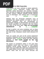 Aptitude Test for MBA Preparation