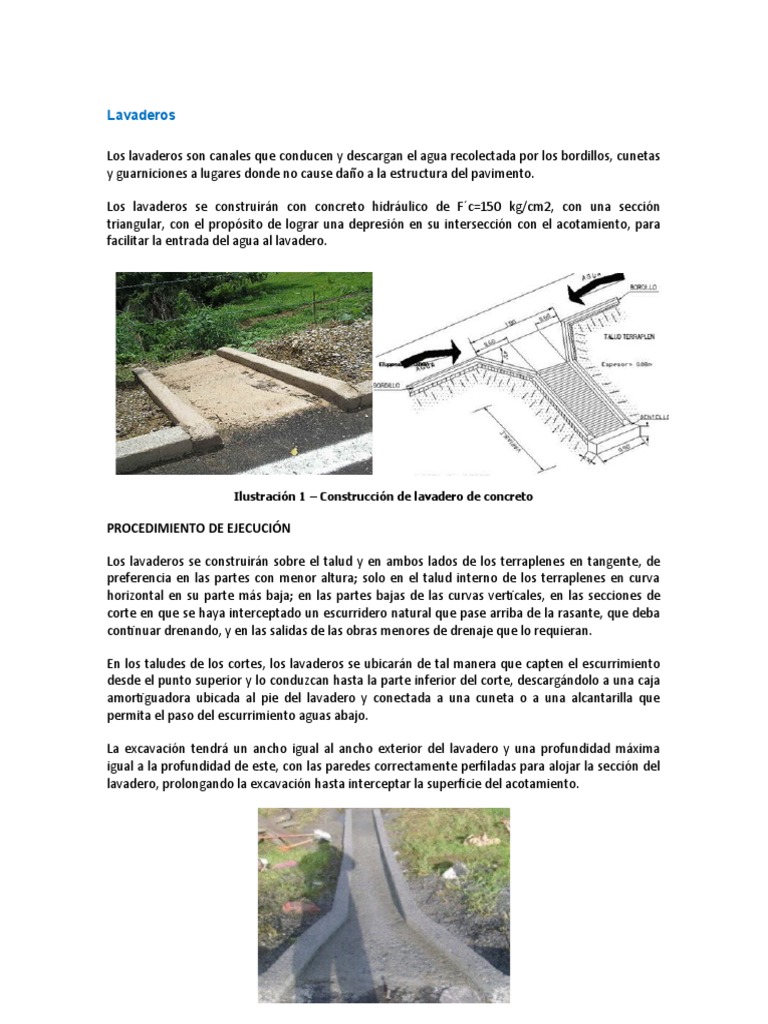 Lavaderos y bordillos | PDF | Hormigón