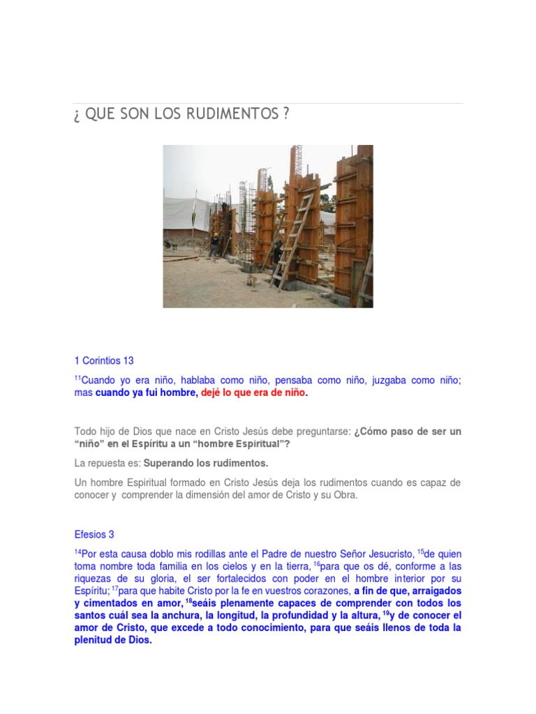 Rudimentos: Clave para la Madurez Espiritual | PDF | Cristo (título) | Velo