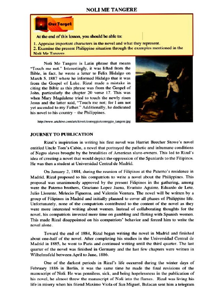Rizal - Life - and - Works - Noli Me Tangere | PDF