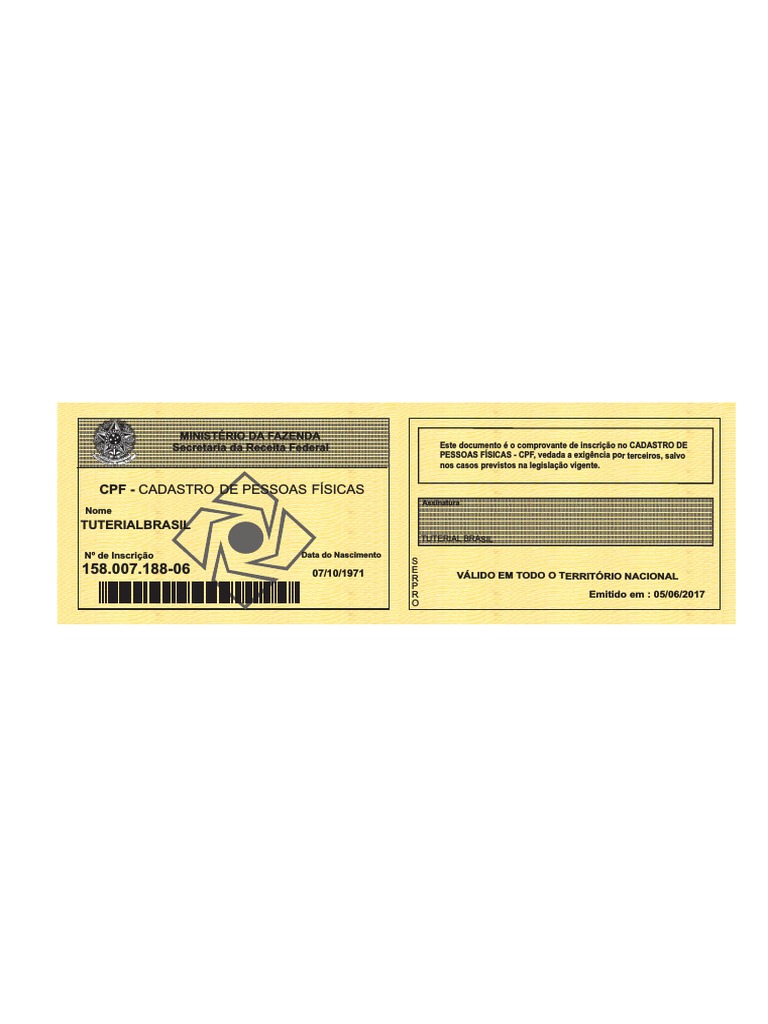 Comprovante de Inscrição no CPF | PDF | Brasil