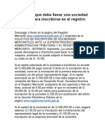 Requisitos Que Debe Llenar Una Sociedad Mercantil para Inscribirse en El Registro Mercantil