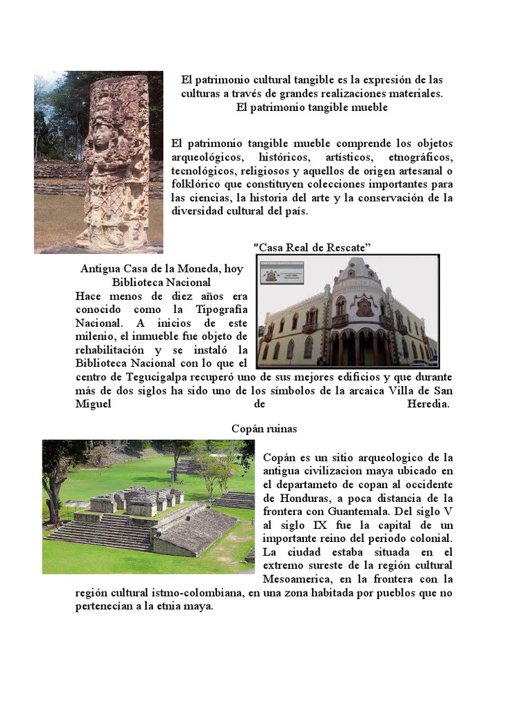 Patrimonio Cultural De Honduras Pdf Honduras