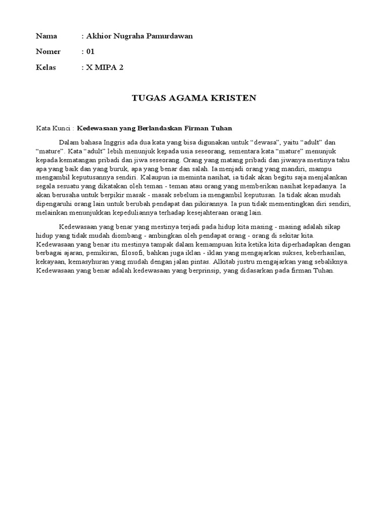 Tugas Agama Kristen Pdf