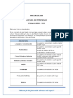 Segundo Medio Lista de Materiales 2022