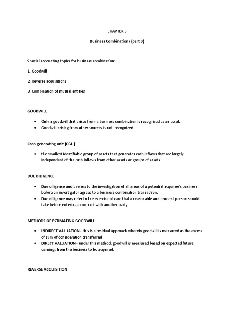CHAPTER 3 Business Combinations PDF