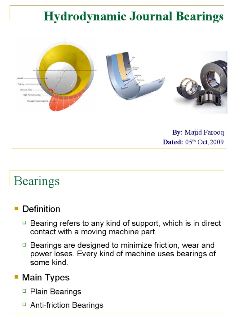 Hydrodynamic Journal Bearings by MF PDF Bearing (Mechanical) Lubricant