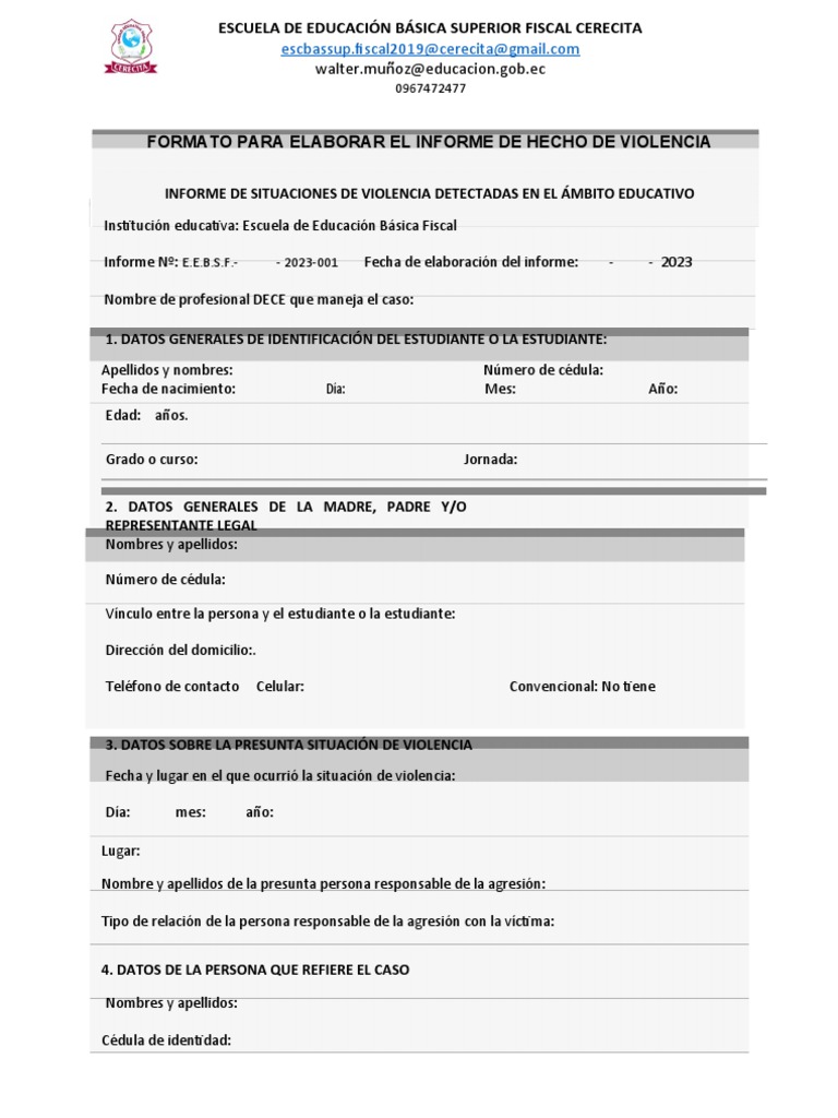 Informe de Violencia 001 | PDF | Violencia | Agresión