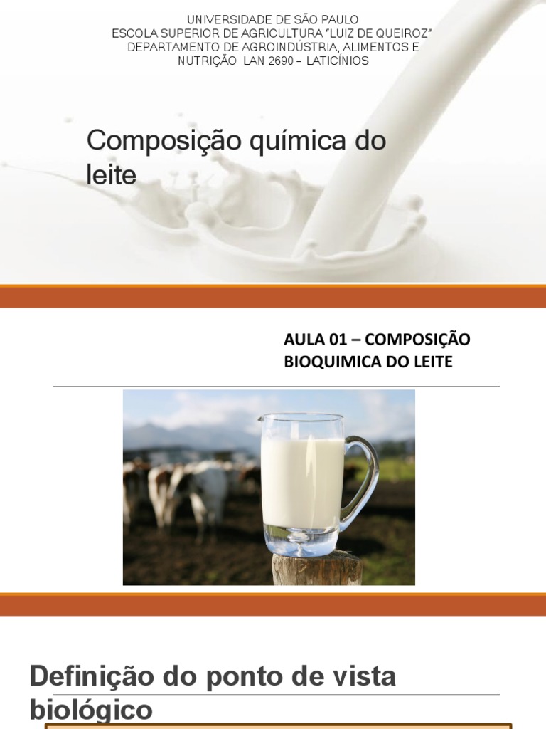 Composição Química do Leite | PDF | Leite | Lipídio