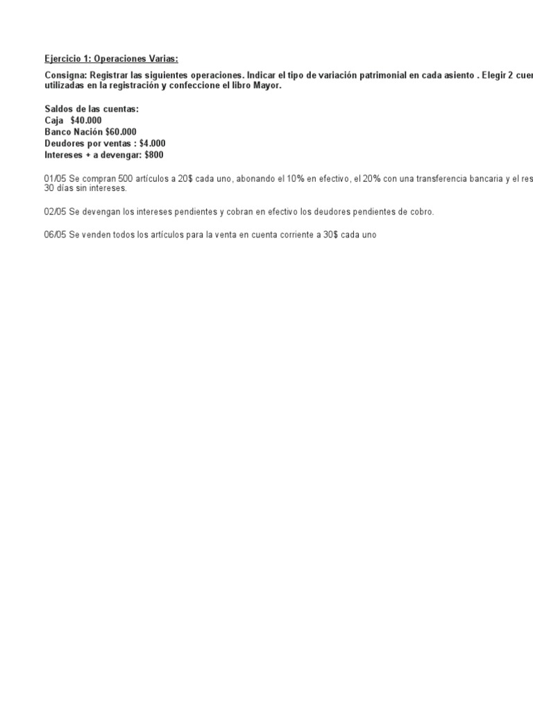 Parte Practica - Primer Parcial de Contabilidad I | PDF | Bancos | Cheque