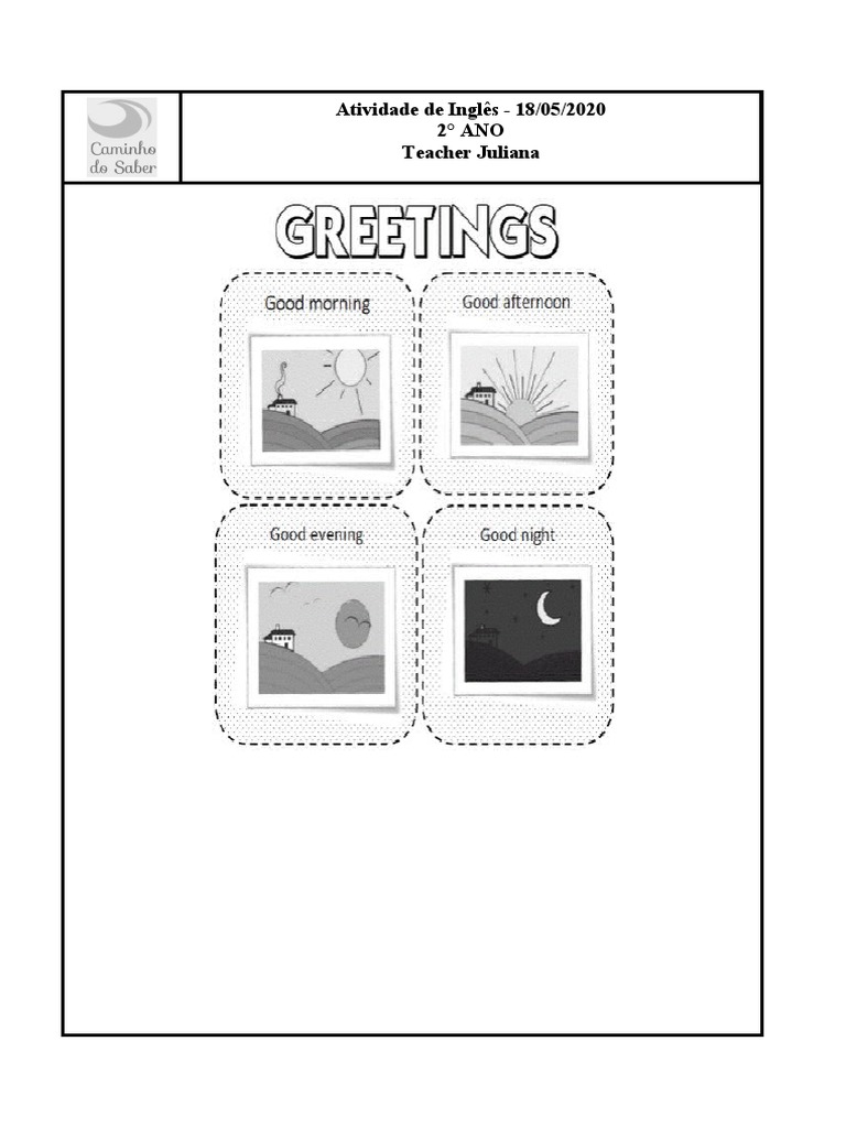 2 ANO INGLÊS GREETINGS | PDF