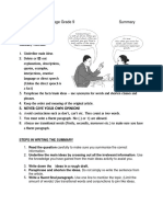 Grade 9 English HL Summary Worksheet Edited