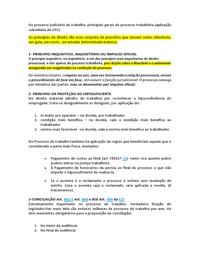 Princ pios Do Processo Trabalhista PDF Jurisdi o Senten a jur dico 