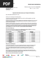 Important Information About Your Foreign Tax Residency: Private and Confidential