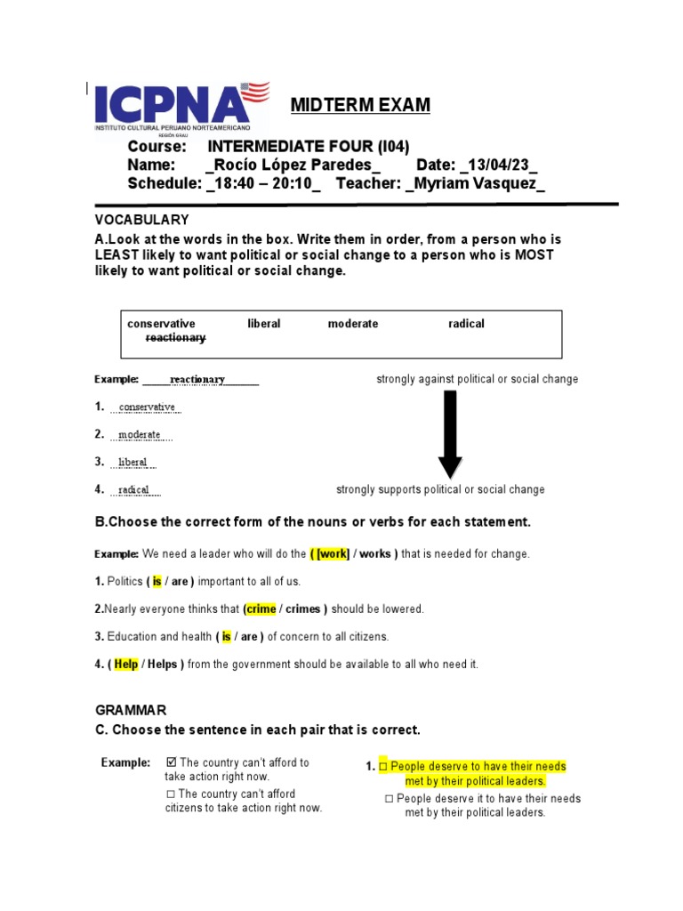 MIDTEST INTERMEDIATE 4 - Terminado | PDF | Prison | Punishments