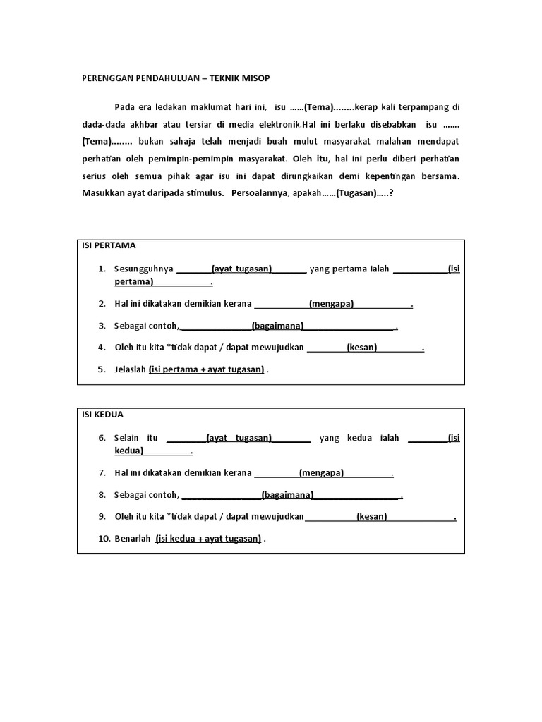 Teknik Pendahuluan Karangan Misop | PDF | Karier & Perkembangan | Seni