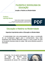 Aula 01 - Educacao e Historia na Modernidade