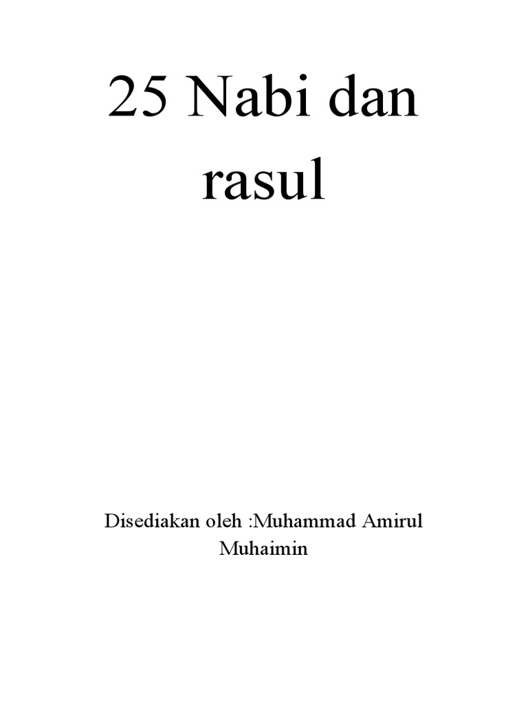 25 Nabi Dan Rasul Buku Skrap Pdf