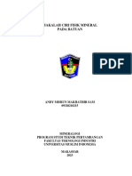 Tugas Mineralogi Andy Misrun Makhathir Sam 09320210215 Makalah Ciri Fisik Mineral Pada Batuan