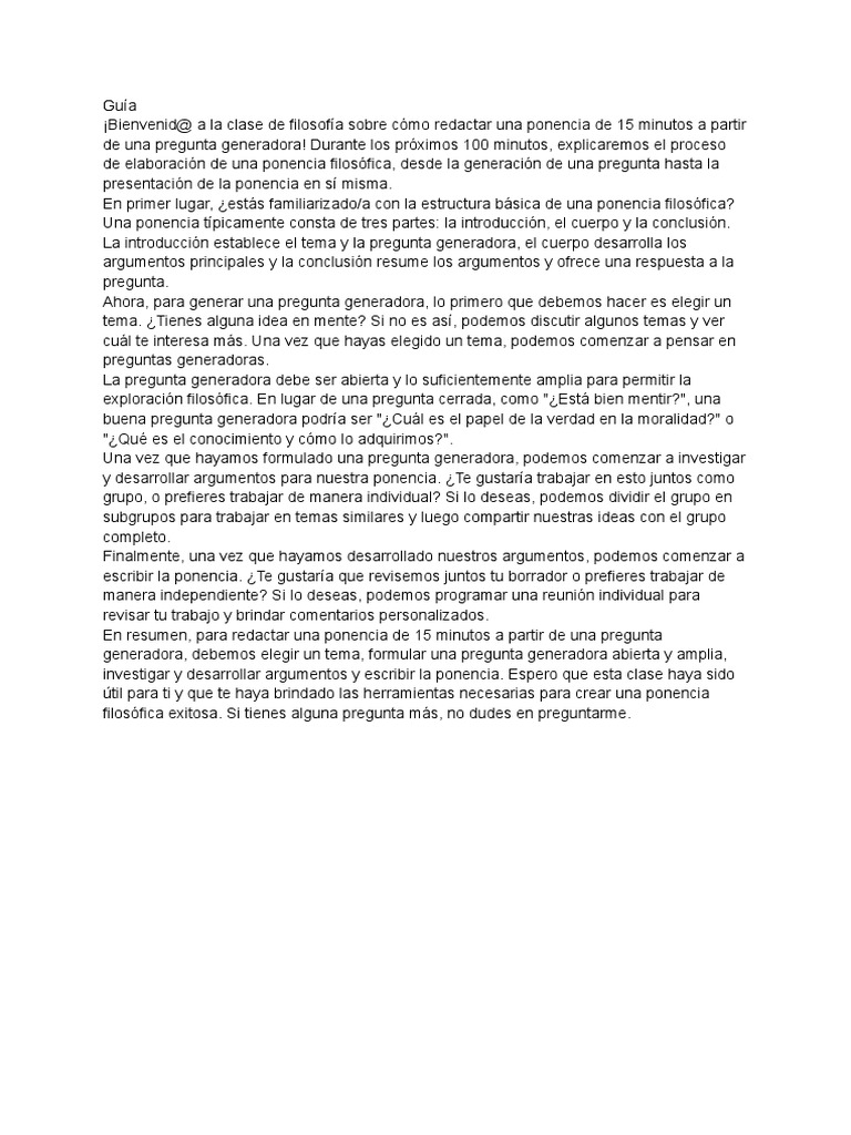 Guía para Redactar La Ponencia | PDF