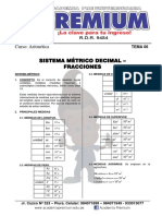 Tema 06 de Aritmetica - Sistema Metrico Decimal