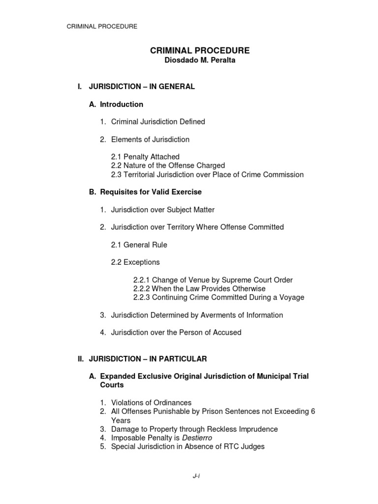 BB Criminal Procedure Outline | PDF | Criminal Procedure In South ...