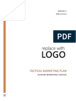 Tactical Marketing Plan (Part of Business Plan)