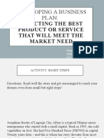 Developing A Business Plan Selecting The Best Product