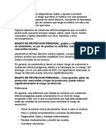 Tareas y Equipo de Proteccion para Cada Trabajo de Institucion Medica