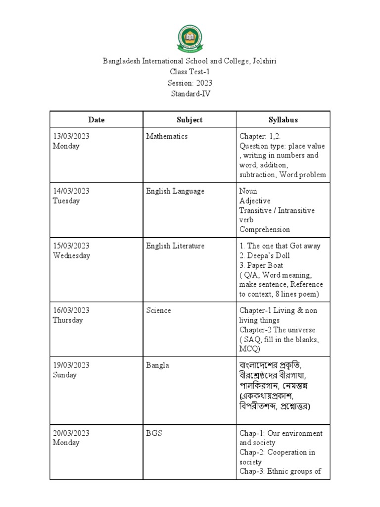 Ct routine std iv pdf languages foreign language studies