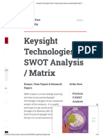 Keysight Technologies SWOT Analysis Matrix (Step by Step) Weighted SWOT