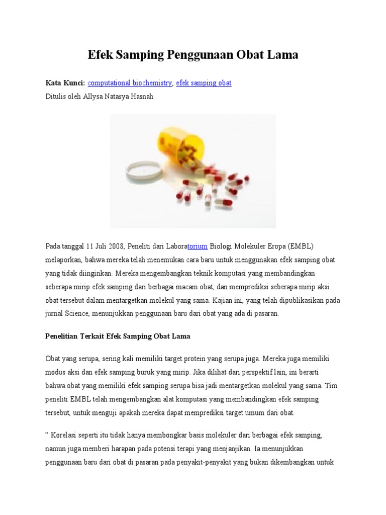 Efek Samping Penggunaan Obat Lama | PDF