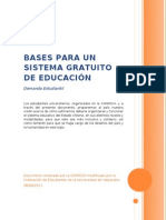 BASES PARA UN SISTEMA GRATUITO DE EDUCACIÓN