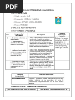 Sesión de Aprendizaje Comunicaciòn Ii