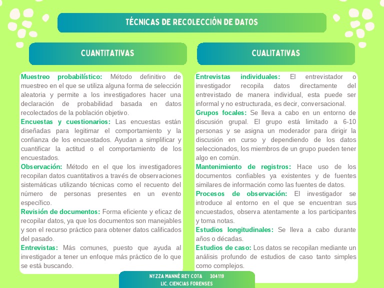 Cuadro Comparativo - Técnicas de Recolección de Datos | PDF ...
