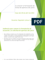 Audiencia para Conocer La Formulación de Acusación y La Solicitud de Apertura Del Juicio, Clase Del 28 de Abril de 2023